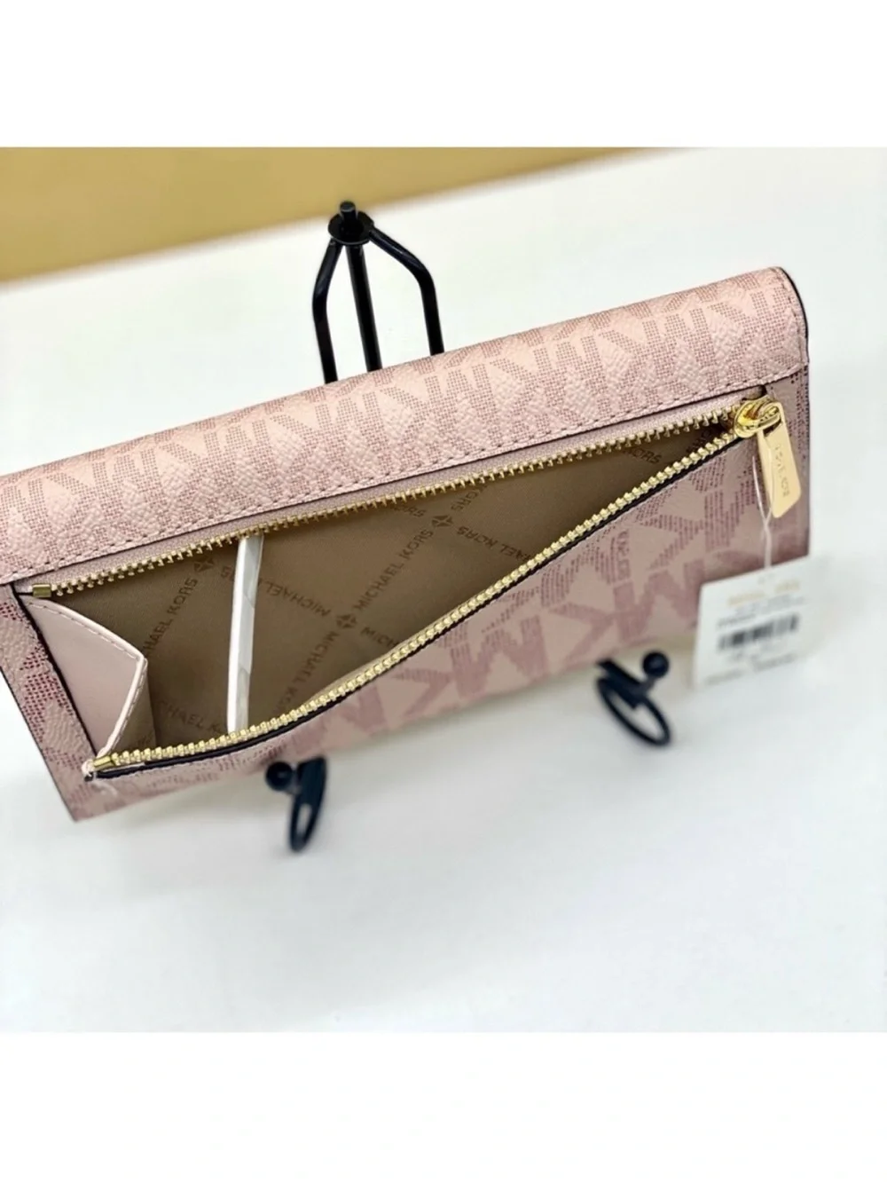 Michael Kors Pink Signature Trifold Wallet